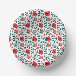 Bols En Carton Motif floral dessiné à la main coloré.