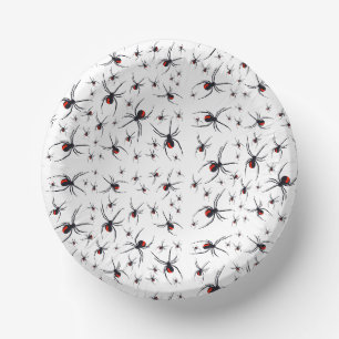 Bols En Carton Motif Red & Black Spider