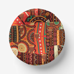 Bols En Carton Motif tribal Afrocentrique Kente