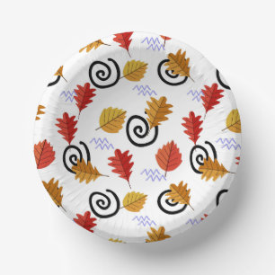 Bols En Carton Multicolor Fall Feuilles géographiques