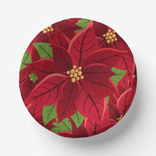 Bols En Carton Noël Poinsettia