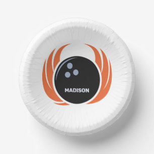 Bols En Carton Nom personnalisé Boule de Bowling avec flamme