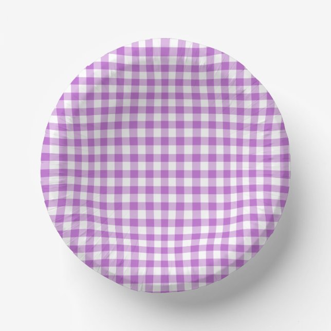 Bols En Carton Orchidée Gingham Classique Violet (Recto)