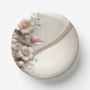 Bols En Carton Ornements Floraux et Perles