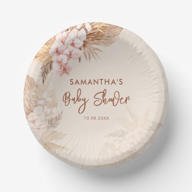 Bols En Carton Pampas Grass Terracotta Rose Baby shower Floral (Recto)