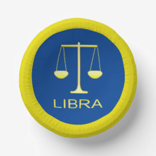 Bols En Carton Panneau étoile Balance dorée de Libra