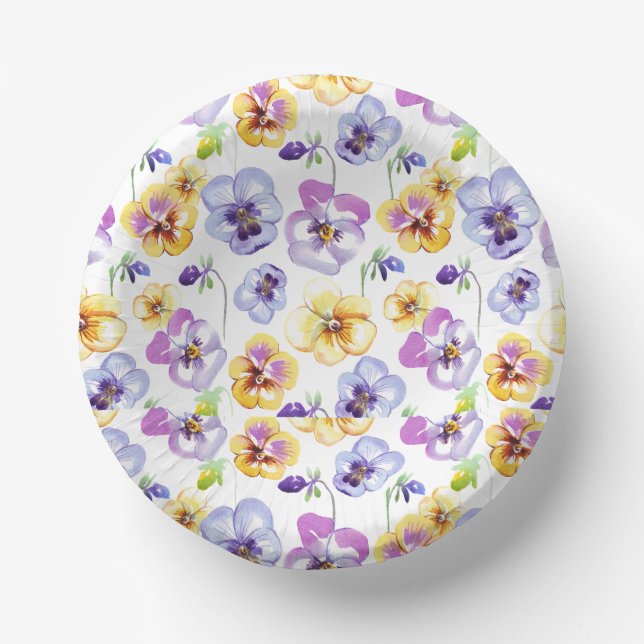 Bols En Carton Pansy Flower Motif (Recto)