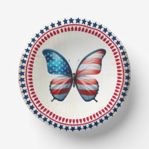 Bols En Carton papillon 4 juillet patriotique américain