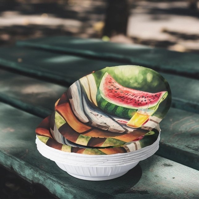 Bols En Carton Pâque Sur Table De Pique-Nique (Créateur téléchargé)