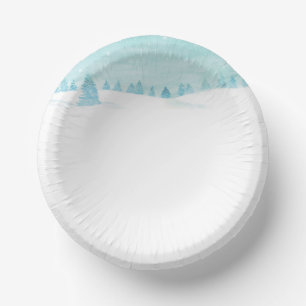 Bols En Carton Paysage De Forêt D'Hiver Neige Avec Des Épinettes