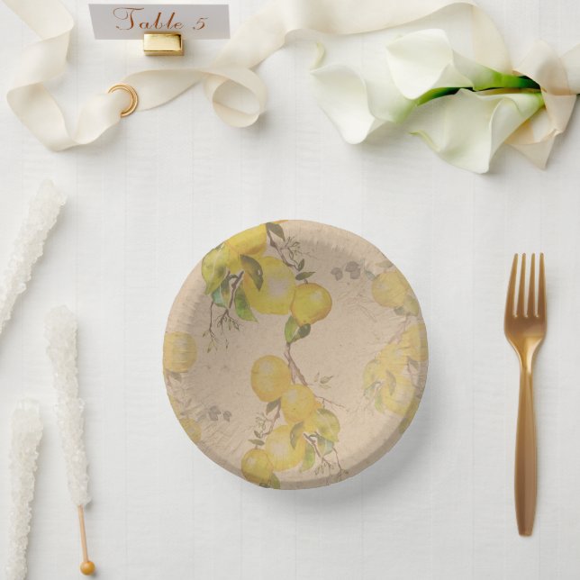 Bols En Carton Plaque de papier citron (Mariage)