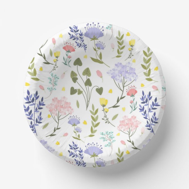 Bols En Carton Plaque en papier fleur sauvage (Recto)