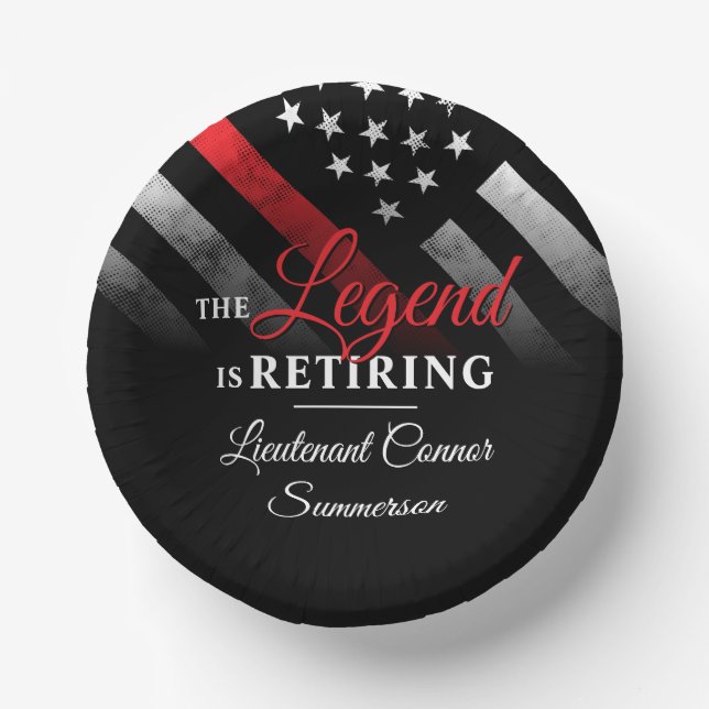 Bols En Carton Pompier Retraite Ligne Rouge Flag Flaman (Recto)