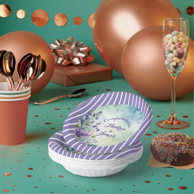 Bols En Carton Pretty Stripped Lavender and Floral (Multi)