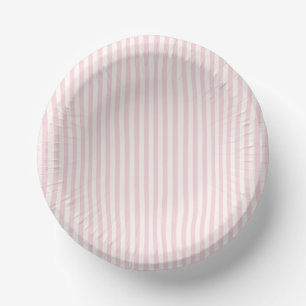 Bols En Carton Rayures Simples - Douce Teinte Rose