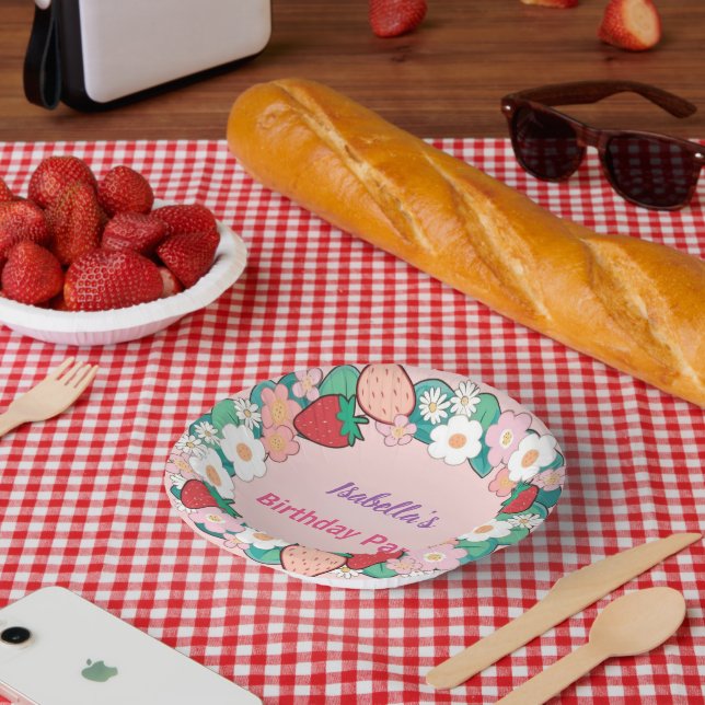 Bols En Carton Red Strawberry Daisy fête d'anniversaire pour elle (Pique-nique)