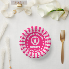 Bols En Carton Reine Des Coeurs Rose Rétro Anniversaire