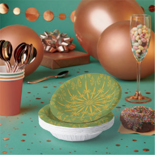 Bols En Carton Retro Mandala Avocado Paper Bowls