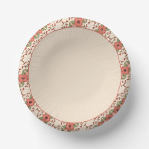 Bols En Carton Rose clair aux accents floraux
