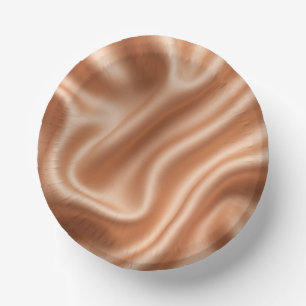 Bols En Carton Rose Gold Satin Soie Motif Abstrait Luxe