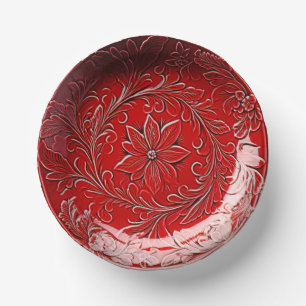 Bols En Carton Rouge en céramique Look Noël Poinsettia