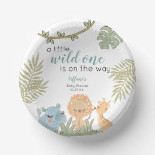 Bols En Carton Safari Animaux Wild One Girl Baby shower