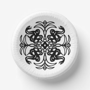 Bols En Carton Serpent tribal noir et blanc