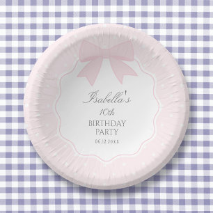 Bols En Carton Simple Élégant Douce Rose Pâle Ruban Fille Anniver