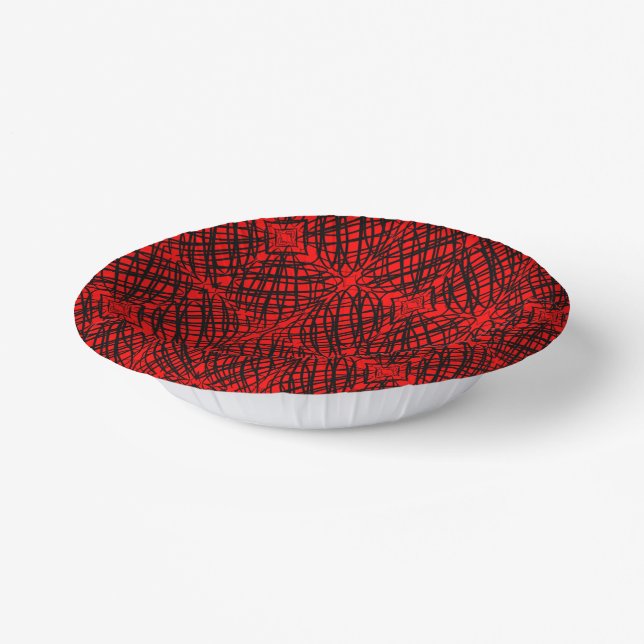 Bols En Carton Simple Scribble | Carreaux miroir | Rouge | (Angulaire)