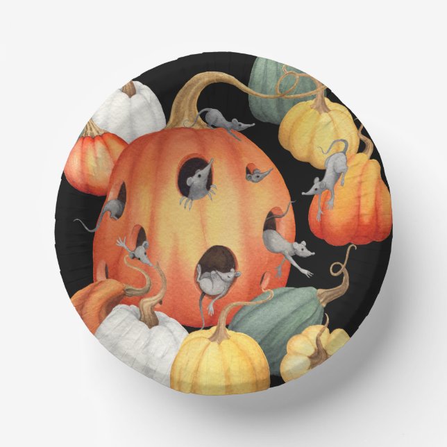 Bols En Carton Souris et Halloween Citrouille (Recto)