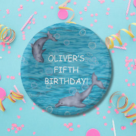 Bols En Carton Sous La Mer Avec Dauphins Anniversaire