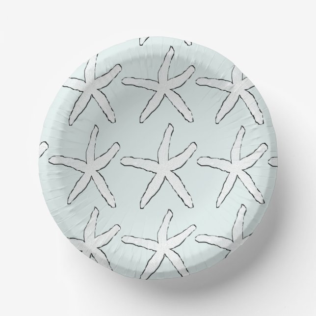 Bols En Carton Starfish Motif Beach Lumière Turquoise Occasions b (Recto)