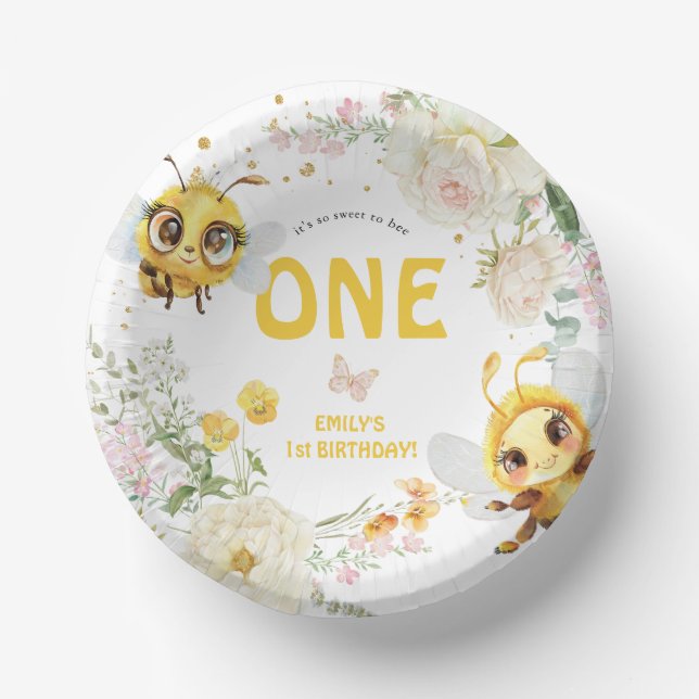 Bols En Carton Sweet to Bee ONE' 1er anniversaire (Recto)