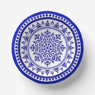Bols En Carton Talavera bleu et blanc Quatre