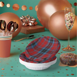 Bols En Carton Tartan MacTavish rouge et bleu plaid