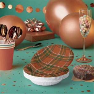 Bols En Carton Tartan Plaid Brun Terreux