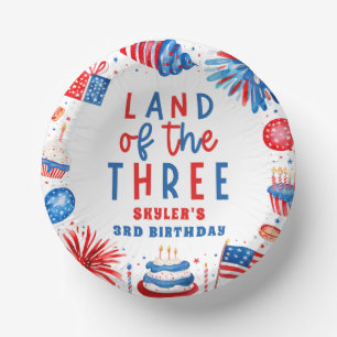 Bols En Carton Terre Des Trois 4 juillet 3e Fête D'Anniversaire