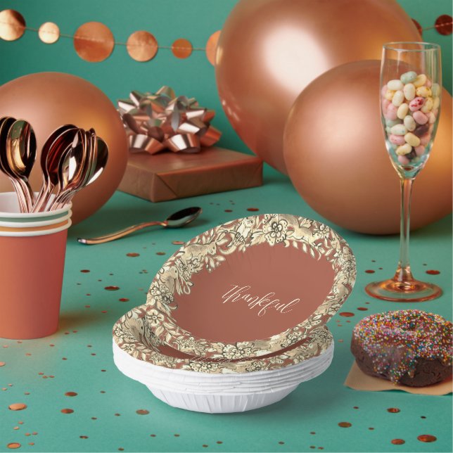 Bols En Carton Thanksgiving Russe Woodland Animal Fall Copper (Multi)