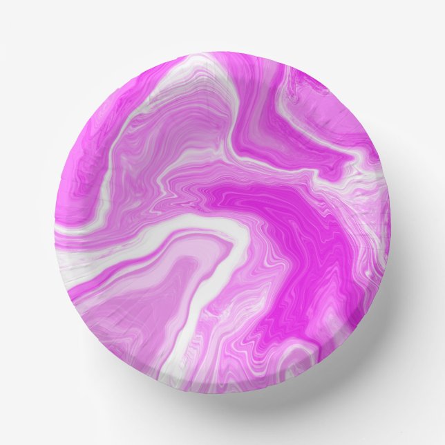 Bols En Carton Tourbillons roses et Marbres blancs (Recto)