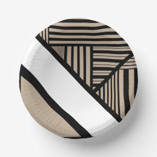 Bols En Carton Triangle - Taupe, noir et blanc