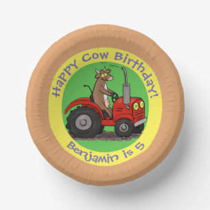 Bols En Carton Vache mignonne équitation tracteur anniversaire de