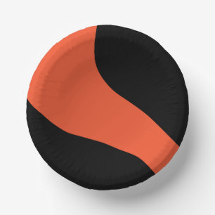 Bols En Carton Vagues simples en noir et orange