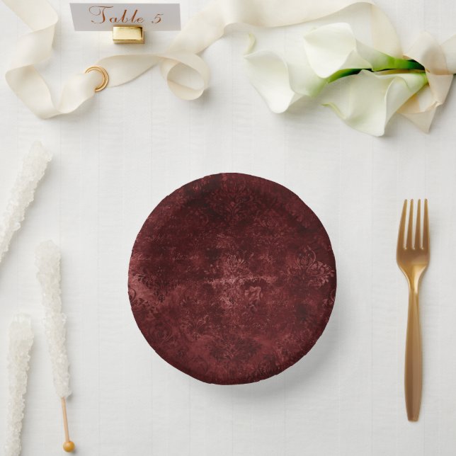 Bols En Carton Velvety Henna Damask | Grunge rouge (Mariage)