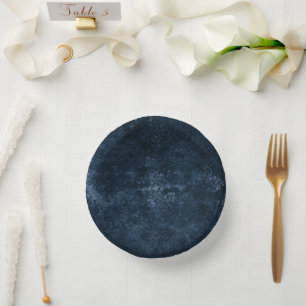 Bols En Carton Velvety Navy Damask Bleu foncé Grunge Baroque