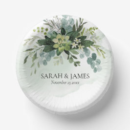 Bols En Carton Vert doux Mariage Succulent Floral Botanique