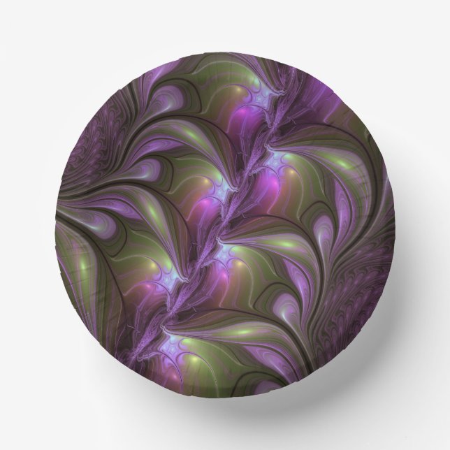 Bols En Carton Violet Abstrait violet violet kaki fractal (Recto)