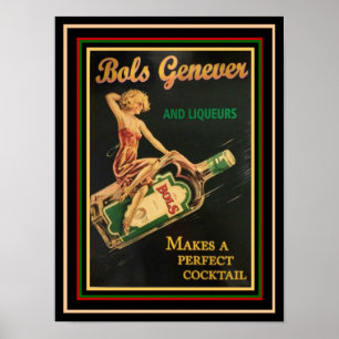 Bols Genever Poster Annonce Vintage 12 x 16