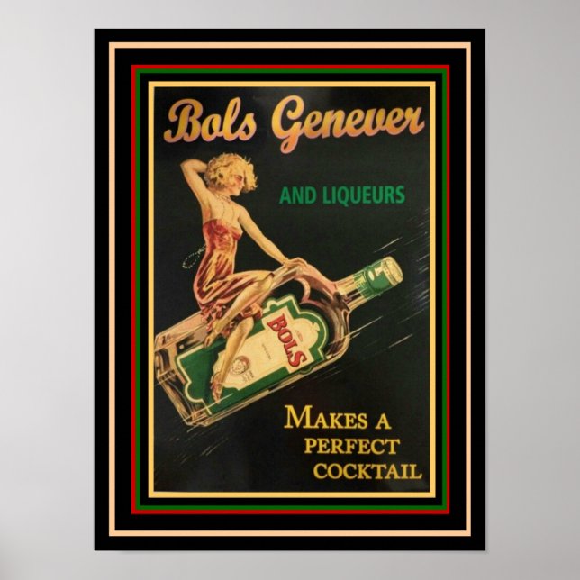 Bols Genever Vintage Ad Poster 12 x 16 (Vorne)