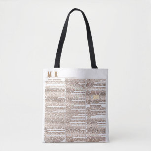 Bolsa con Monogram und Alte Spanische Zeitungsseit Tasche