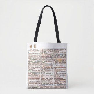 Bolsa con Monogram und Alte Spanische Zeitungsseit Tasche